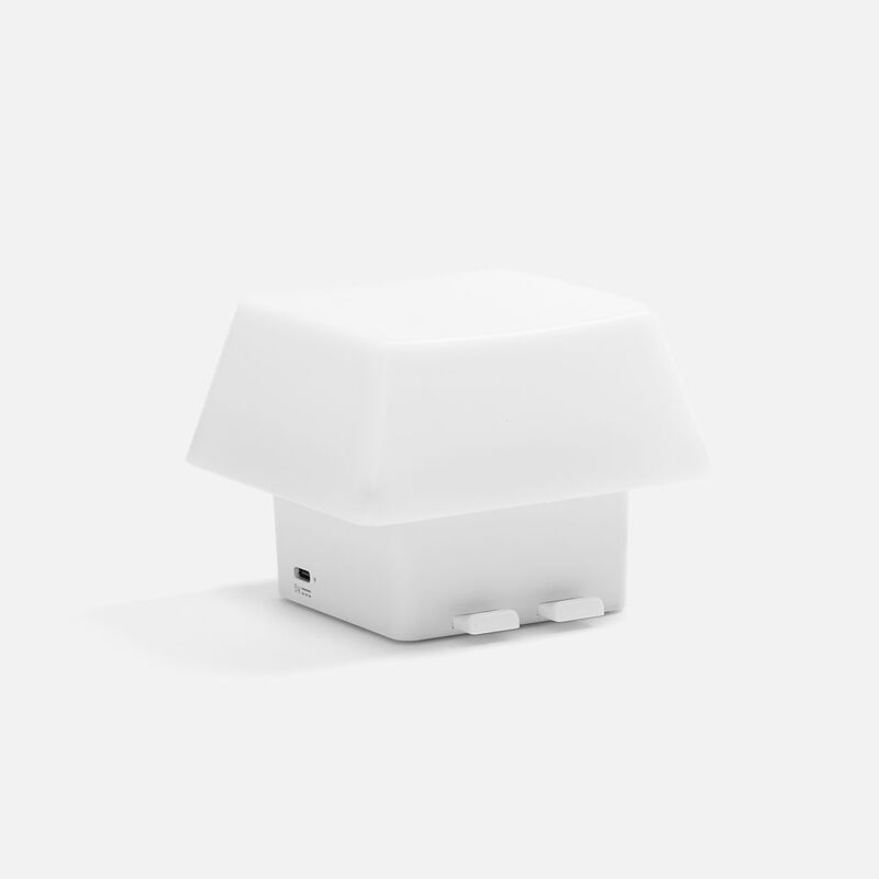 Светильник с подставкой для смартфона Knoppi, белый с логотипом