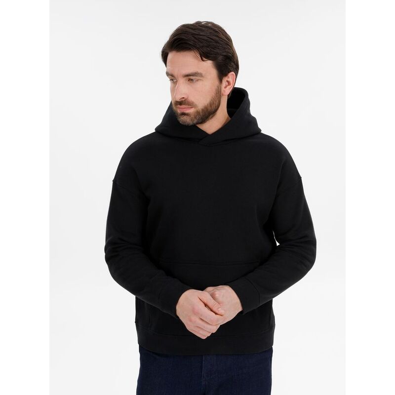 Худи оверсайз унисекс Snuggie, черное, размер XS/S с логотипом