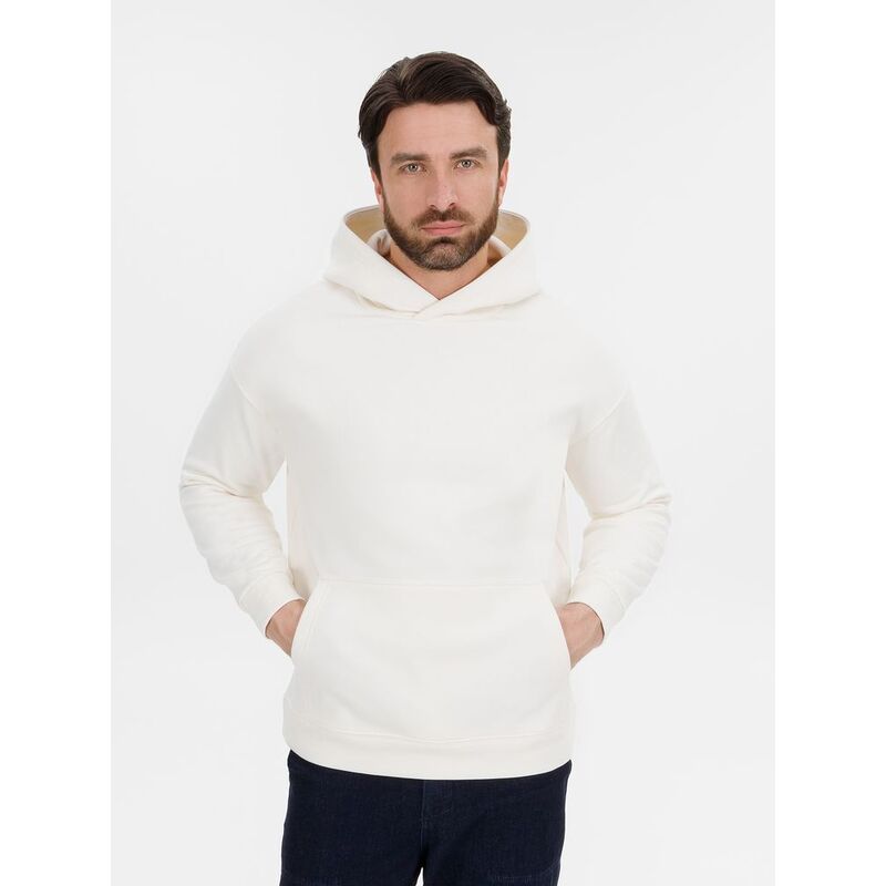 Худи оверсайз унисекс Snuggie, молочно-белое, размер XS/S с логотипом