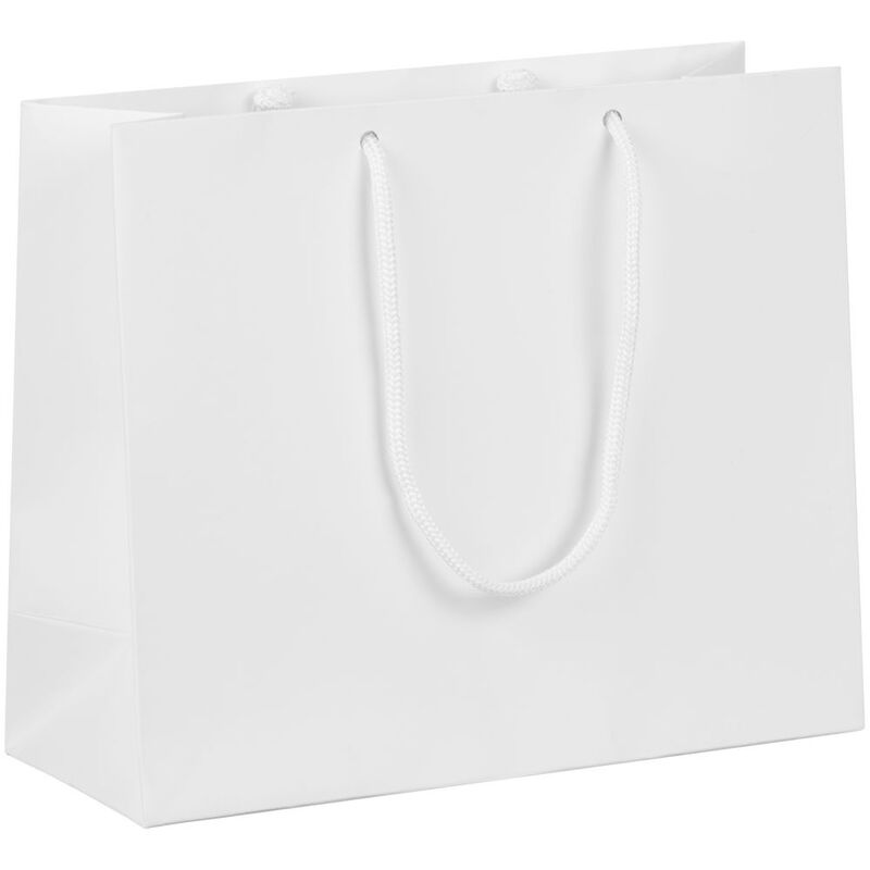 Пакет бумажный с ламинацией Lami Tote S, белый с логотипом