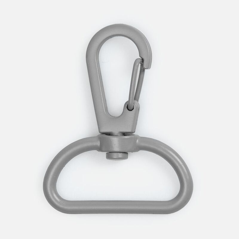 Застежка-карабин Snap Hook, L, серая с логотипом