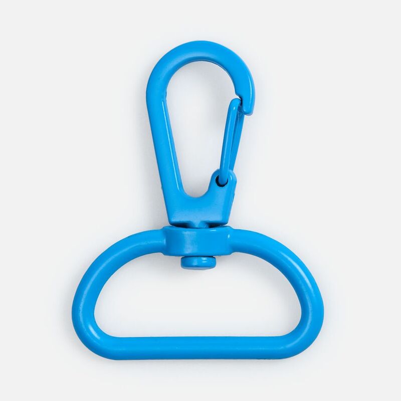 Застежка-карабин Snap Hook, L, голубая с логотипом