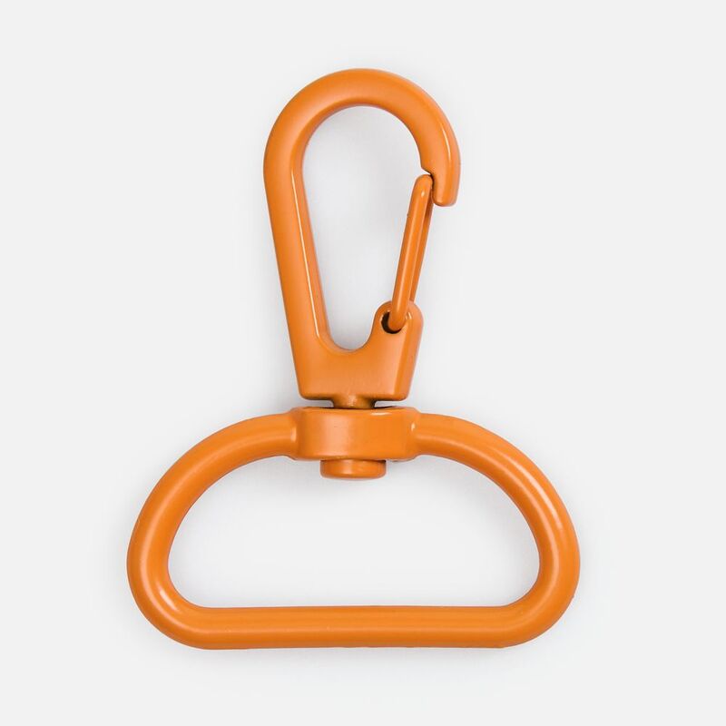 Застежка-карабин Snap Hook, L, оранжевая с логотипом