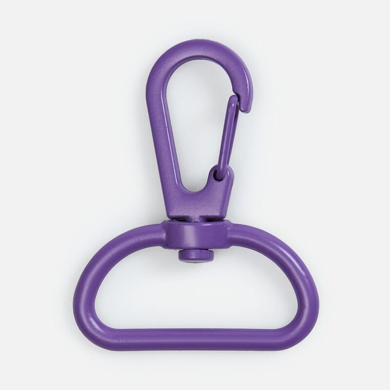 Застежка-карабин Snap Hook, L, фиолетовая с логотипом