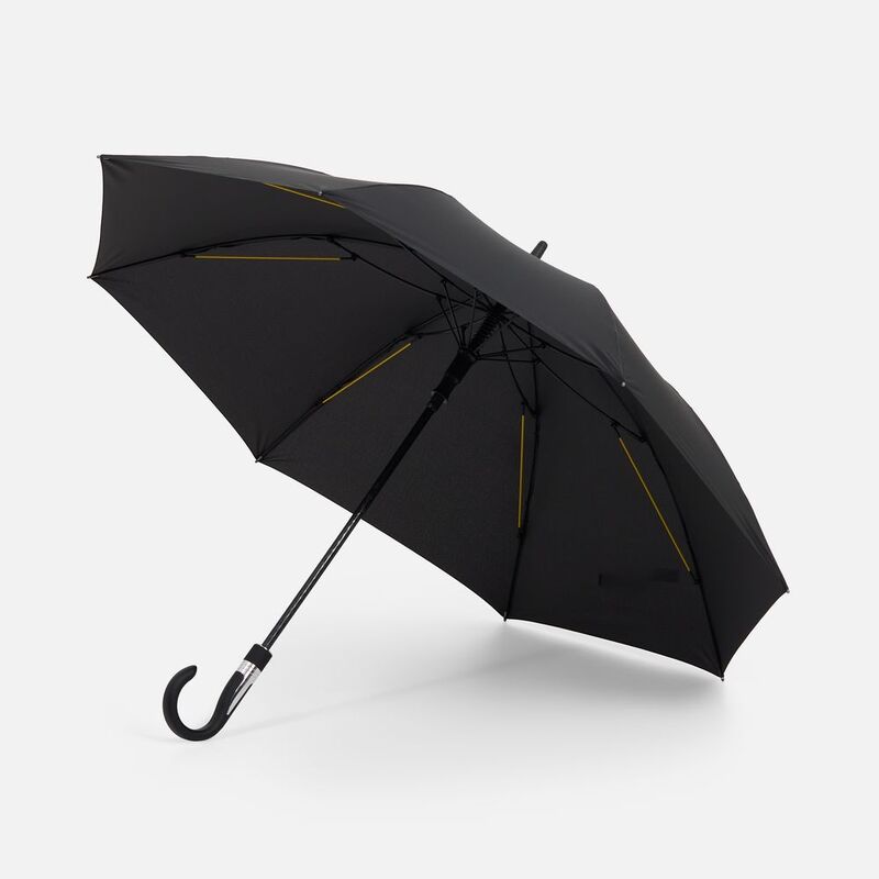 Зонт-трость Rainzee, ver.2, черный с логотипом