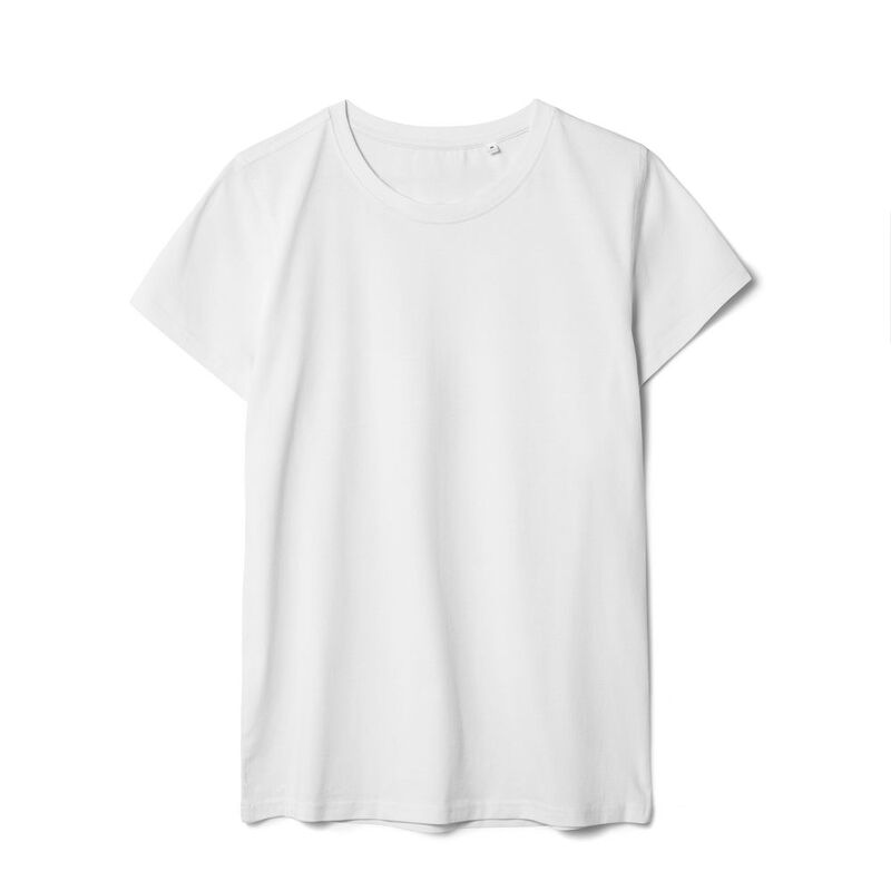 Футболка женская T-bolka Stretch Lady, белая, размер S с логотипом
