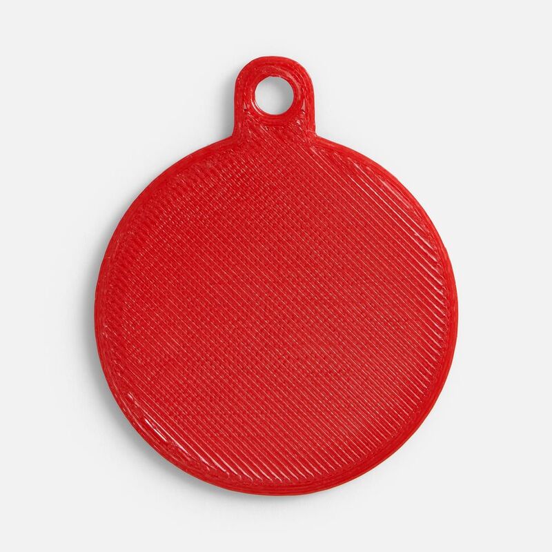 Подвеска Round, 3D-печать, красная с логотипом