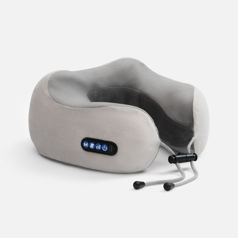 Дорожная подушка-массажер inRelax, ver.2, серая с логотипом