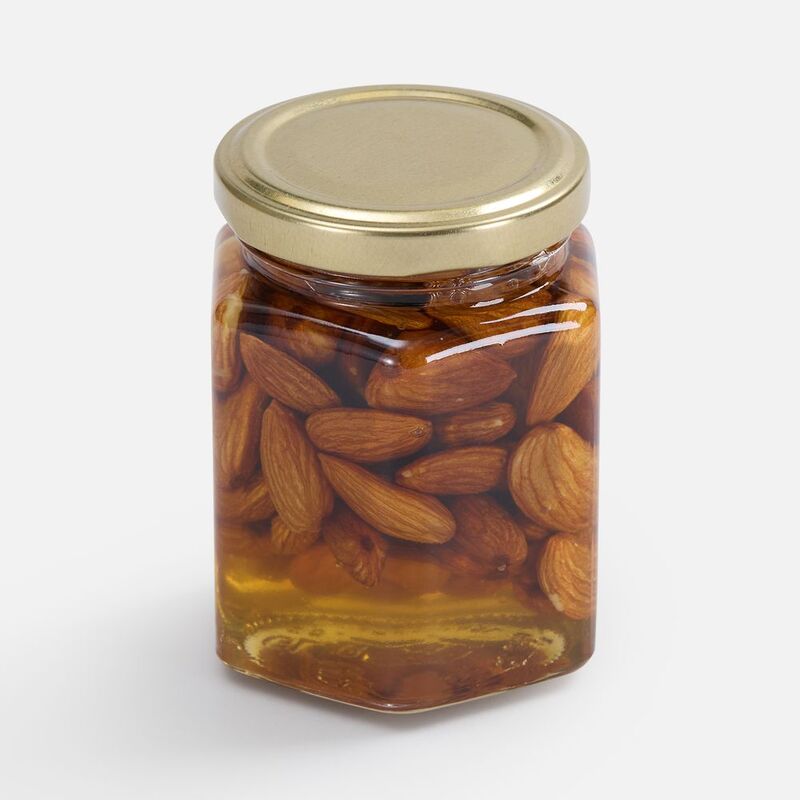 Мед Allnutty, с миндалем с логотипом