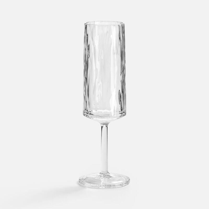 Бокал для шампанского небьющийся Sate Crystal, прозрачный с логотипом