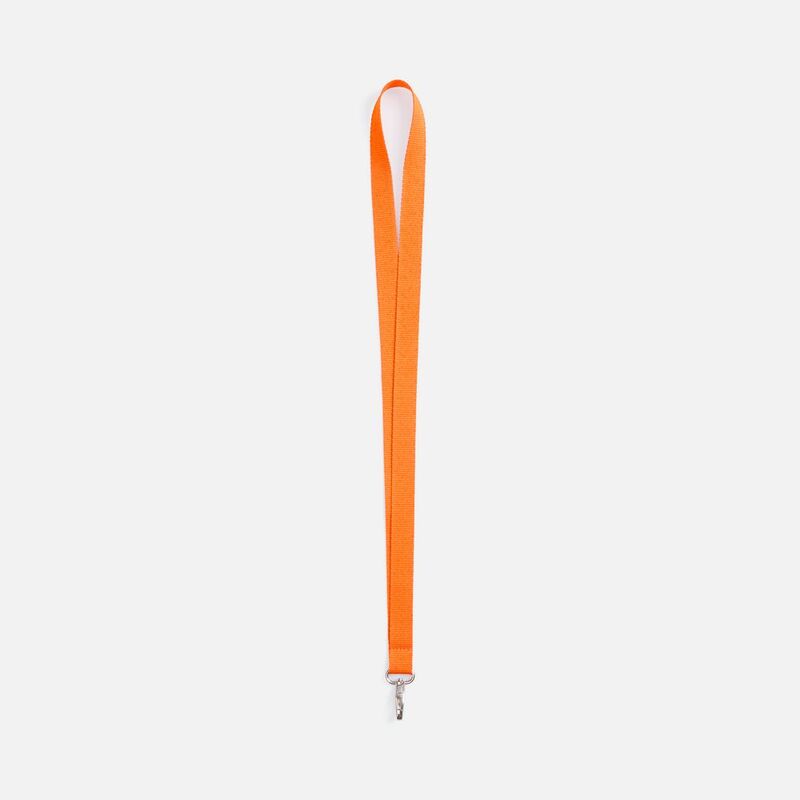 Лента для бейджа Pin, светло-оранжевая с логотипом
