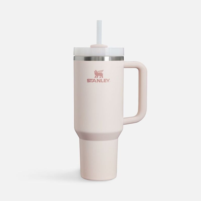 Термокружка Quencher H2.0 1180 с трубочкой, розовая с логотипом