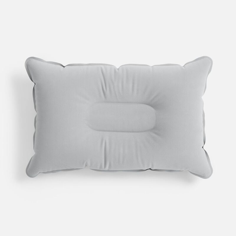 Надувная подушка Pillowish, серая с логотипом