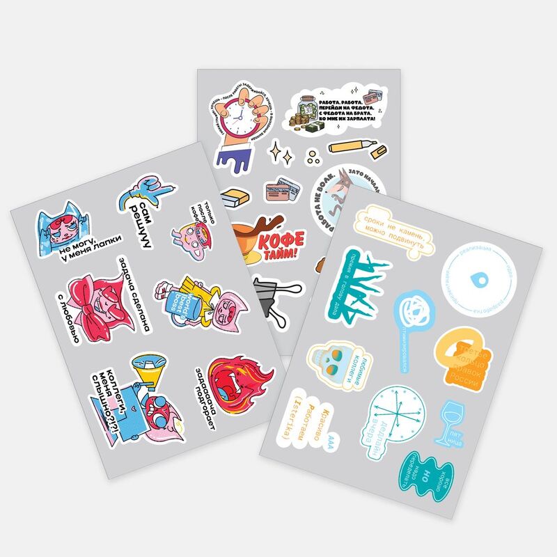 Наклейки ПВХ Sticker Pack на заказ, M с логотипом
