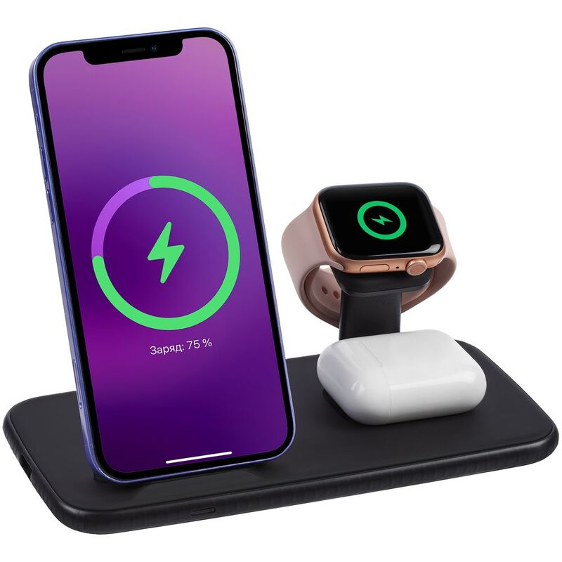 Зарядная станция Smart Nest, черная с логотипом