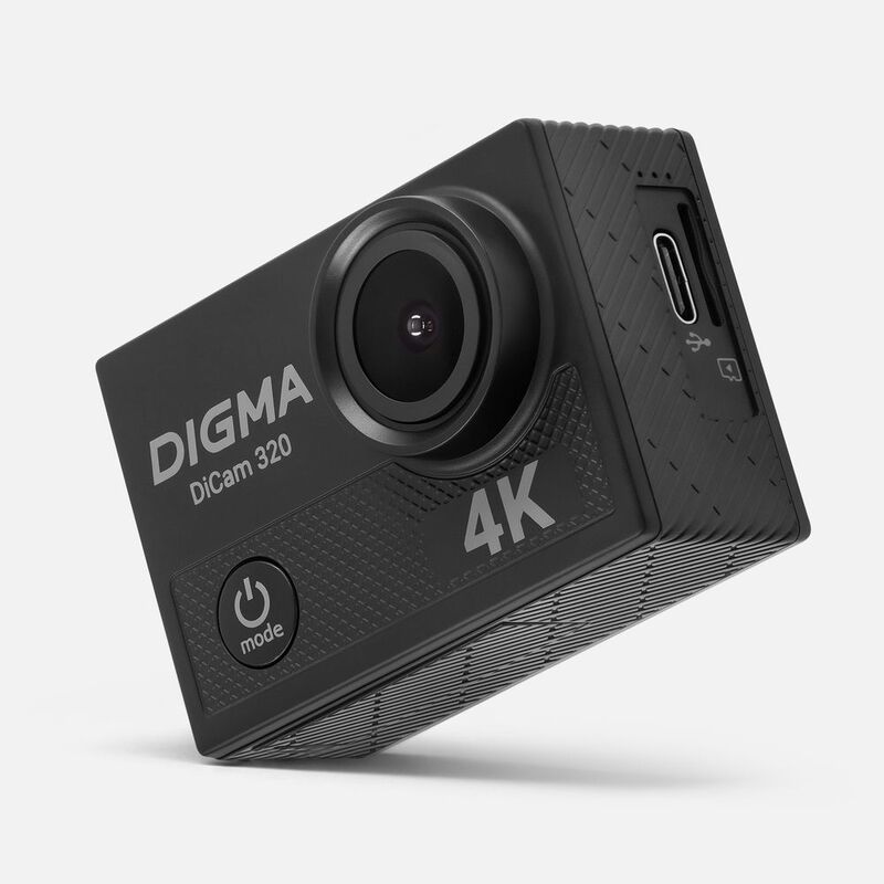 Экшн-камера Digma DiCam 320, черная с логотипом