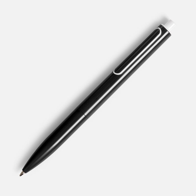 Ручка шариковая Outliner, черная с белым с логотипом