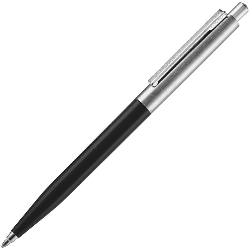 Ручка шариковая Senator Point Metal, ver.2, черная с логотипом