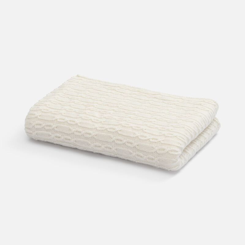 Плед Knitline, белый (молочный) с логотипом
