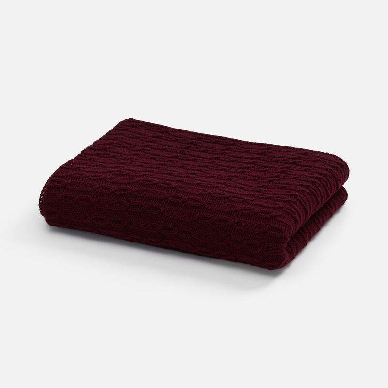 Плед Knitline, темно-красный (бордовый) с логотипом