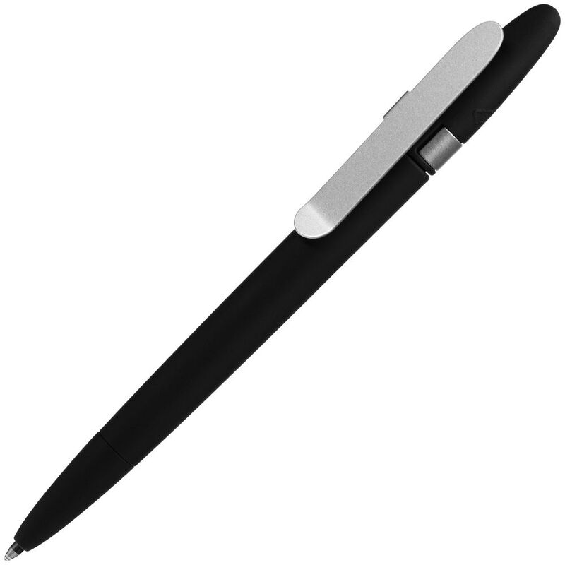 Ручка шариковая Prodir DS5 TSR Metal Clip, черная с логотипом
