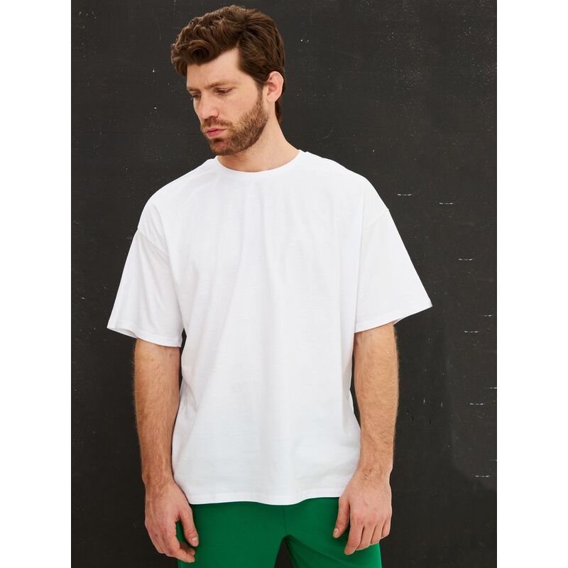 Футболка Oversize Premium, белая, размер S с логотипом