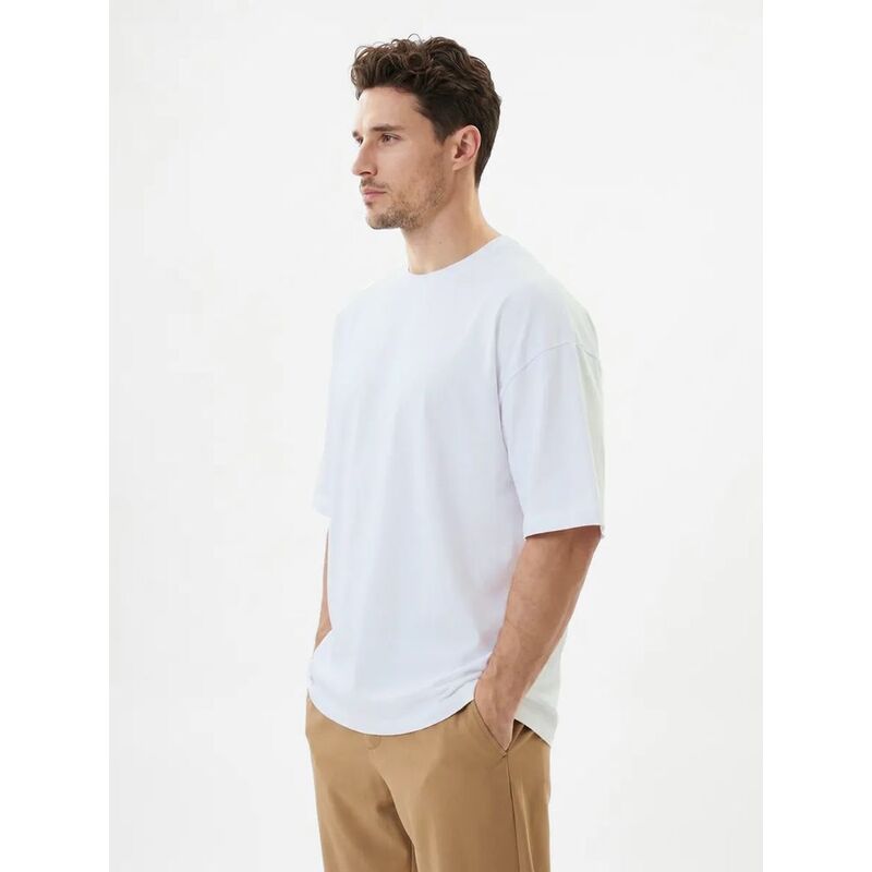 Футболка Oversize Premium 210, белая, размер S с логотипом