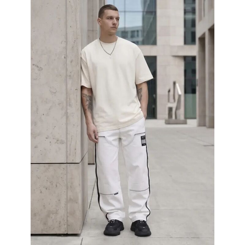 Футболка Oversize Premium 210, молочно-белая, размер XXL с логотипом