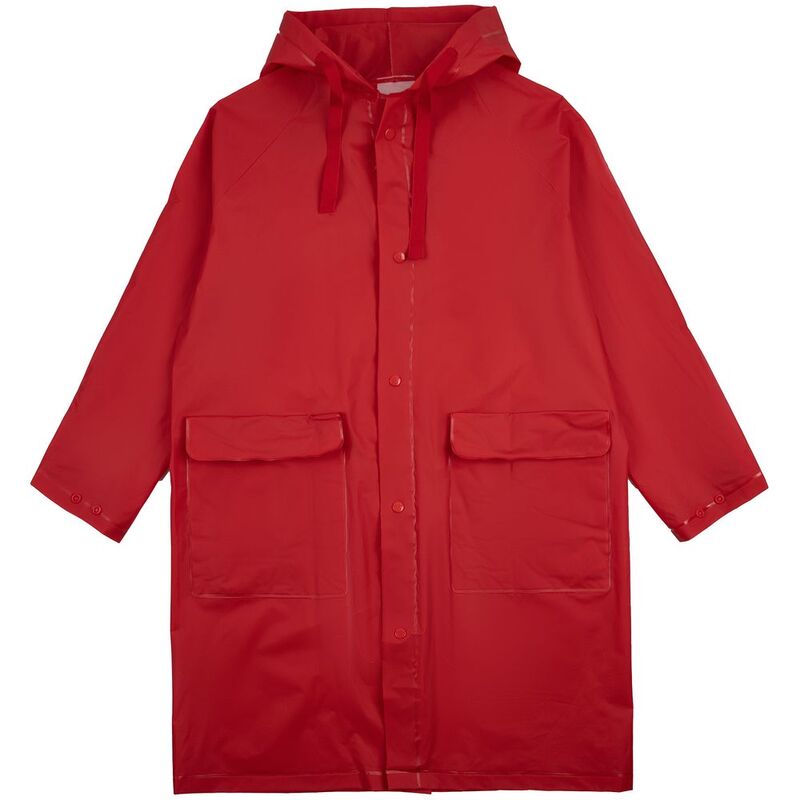 Дождевик детский RainDrop Kids, красный, 8 лет (рост 118-128) с логотипом