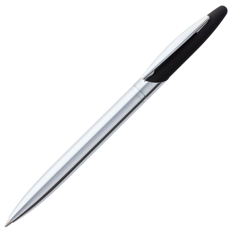 Ручка шариковая Dagger Soft Touch, черная с логотипом