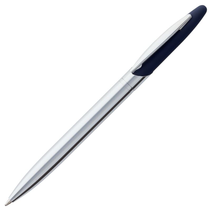 Ручка шариковая Dagger Soft Touch, синяя с логотипом