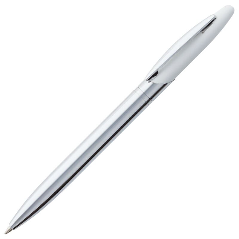 Ручка шариковая Dagger Soft Touch, белая с логотипом