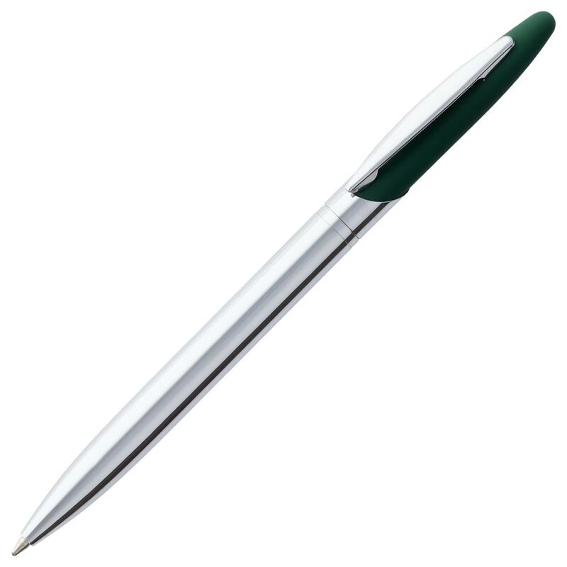 Ручка шариковая Dagger Soft Touch, зеленая с логотипом