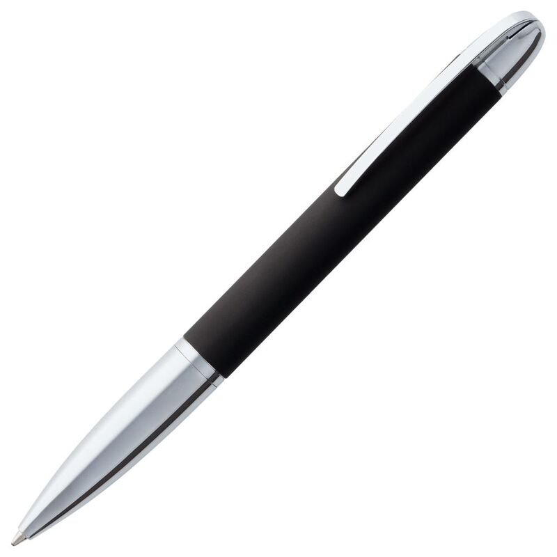 Ручка шариковая Arc Soft Touch, черная с логотипом