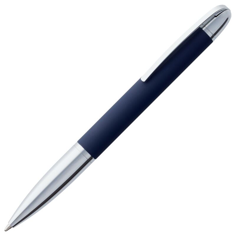 Ручка шариковая Arc Soft Touch, синяя с логотипом