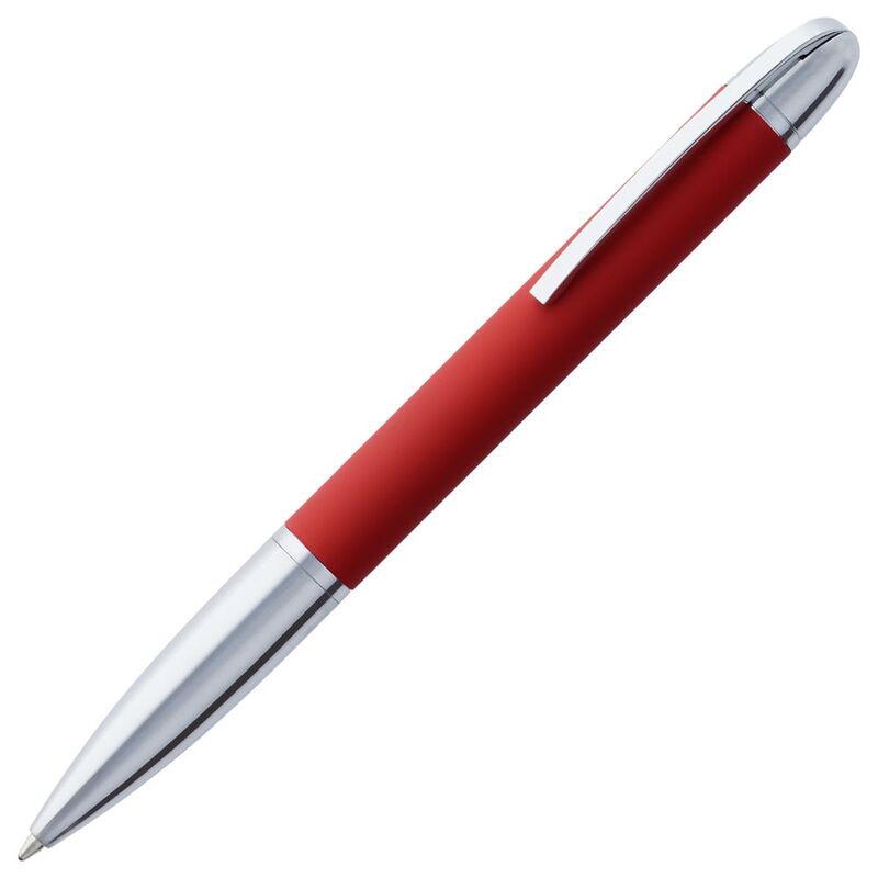 Ручка шариковая Arc Soft Touch, красная с логотипом
