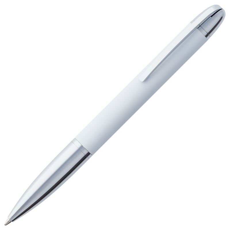 Ручка шариковая Arc Soft Touch, белая с логотипом