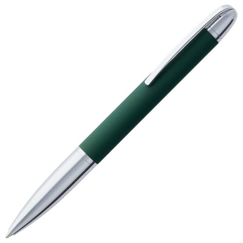 Ручка шариковая Arc Soft Touch, зеленая с логотипом