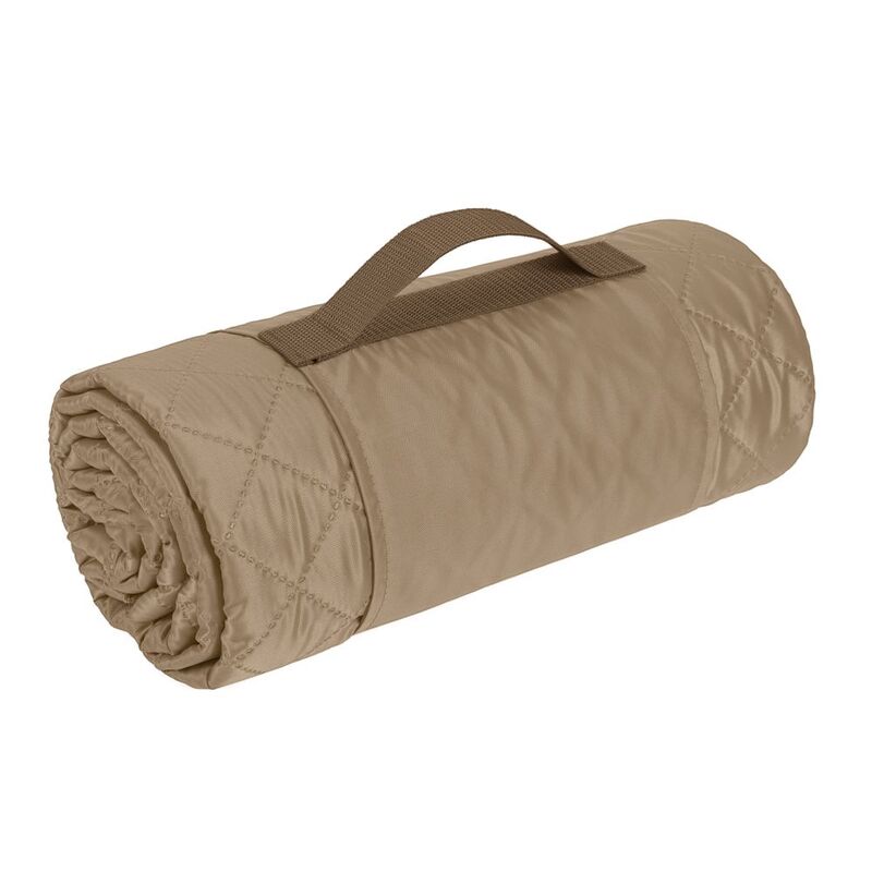 Плед для пикника Comfy, бежевый с логотипом