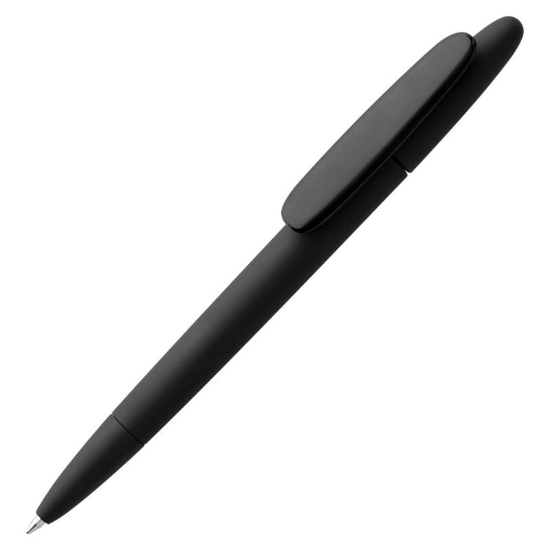 Ручка шариковая Prodir DS5 TRR-P Soft Touch, черная с логотипом