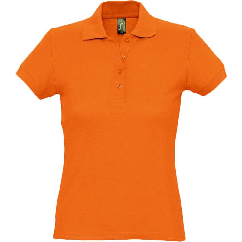 Рубашка поло женская Passion 170 оранжевая, размер L с логотипом