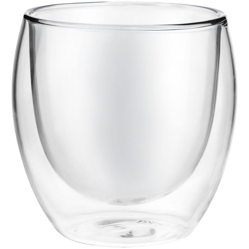 Стакан с двойными стенками Glass Bubble, бесцветный с логотипом