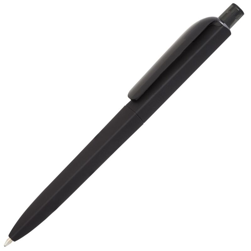 Ручка шариковая Prodir DS8 PRR-T Soft Touch, черная с логотипом