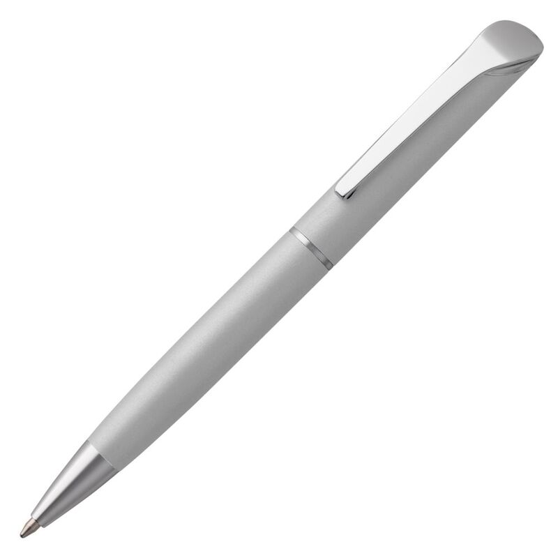 Ручка шариковая Glide, серая с логотипом