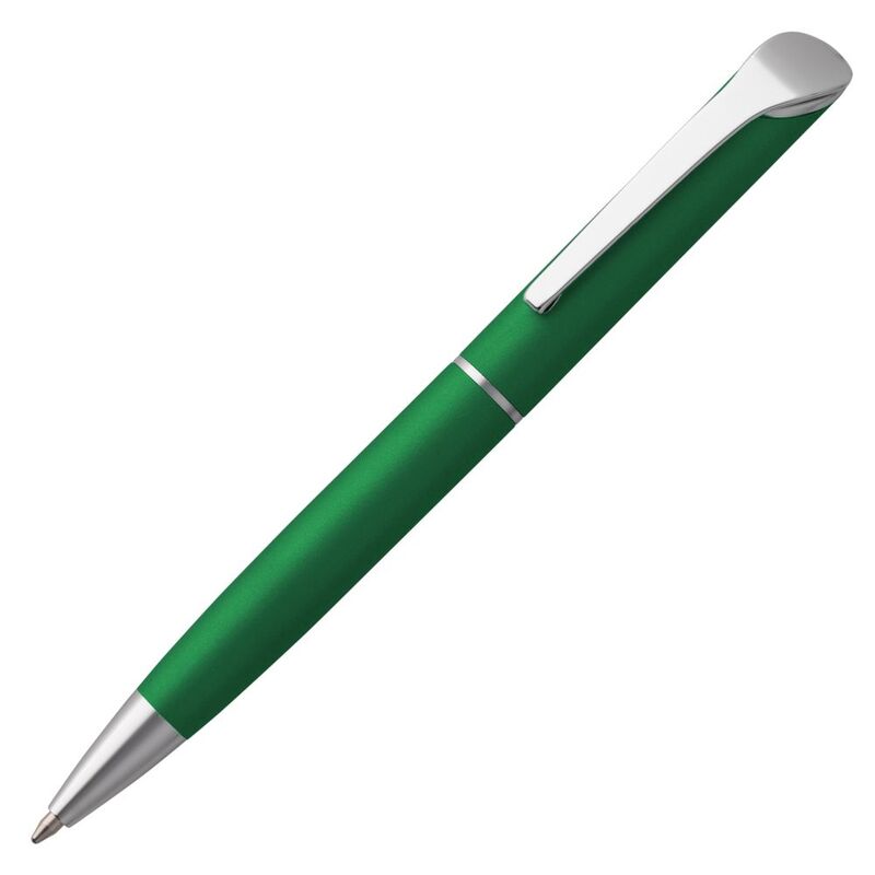 Ручка шариковая Glide, зеленая с логотипом