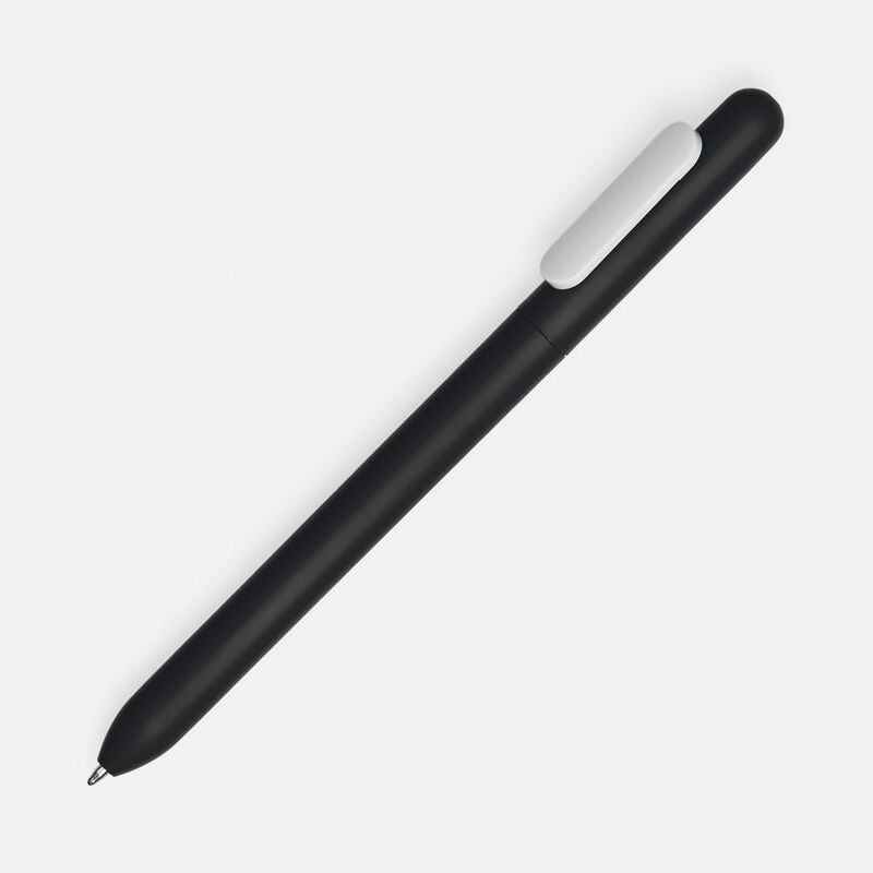 Ручка шариковая Swiper Soft Touch, черная с белым с логотипом