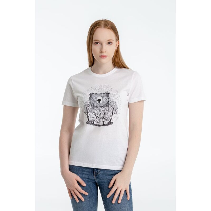 Футболка женская Bear, белая, размер M с логотипом