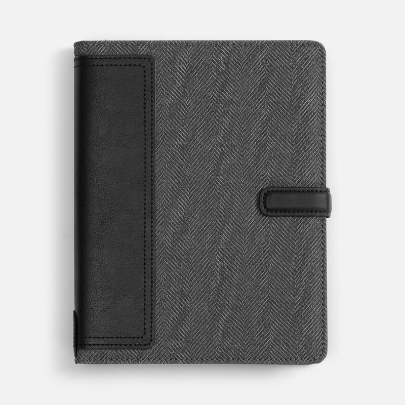Ежедневник-органайзер Twill, недатированный, черный с логотипом