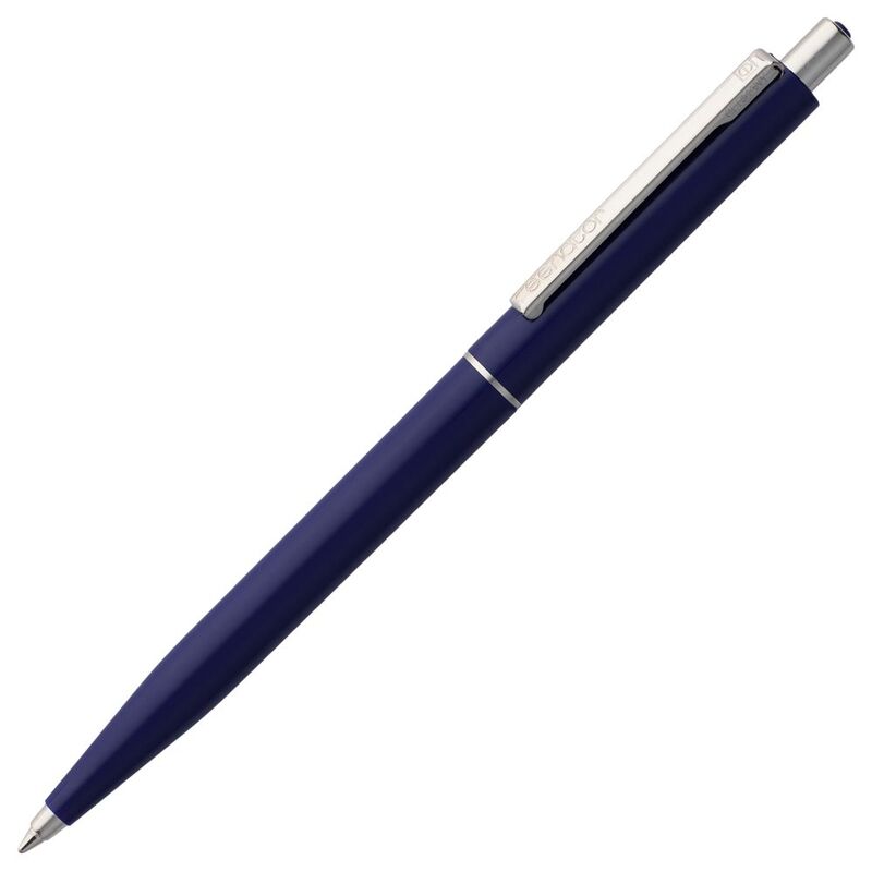Ручка шариковая Senator Point, ver.2, темно-синяя с логотипом