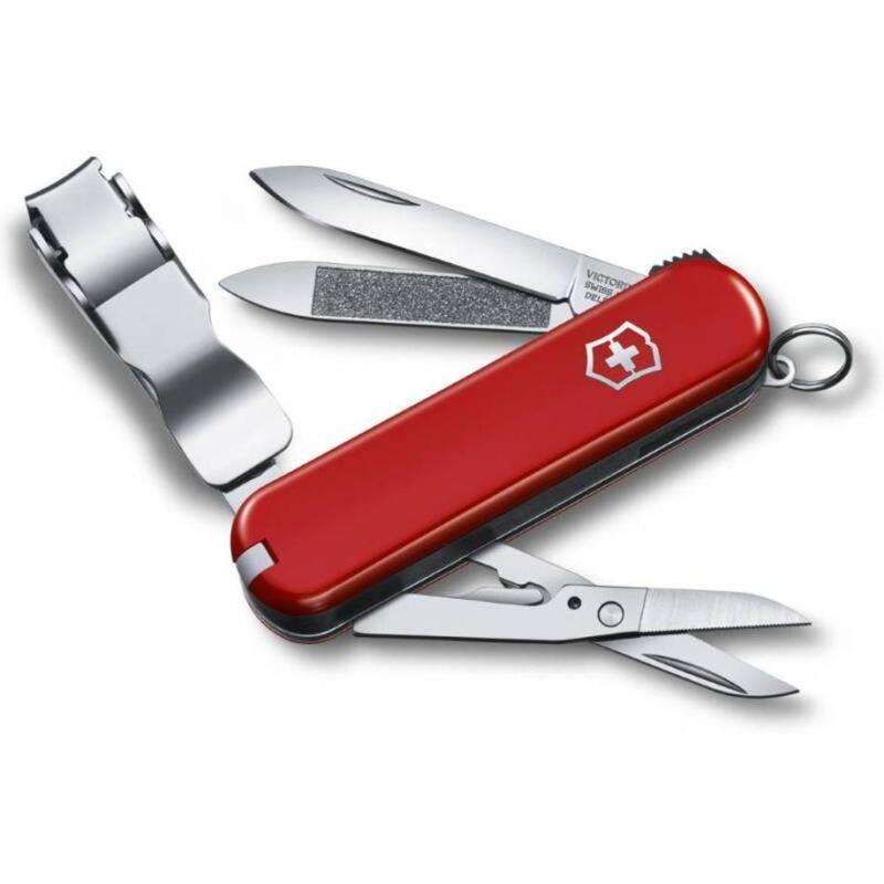 Нож-брелок Nail Clip 580, красный с логотипом